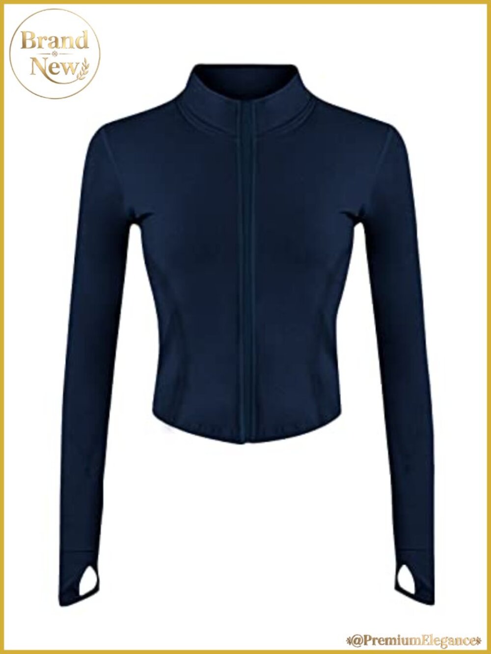 Cropped Workout Jacket Women Zip Up Athletic Track Jacket Thumbholes
